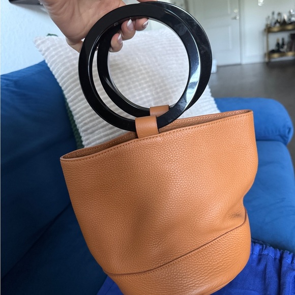Simon Miller Bonsai Bucket Bag (Rust Brown) with Black Handles - Picture 1 of 4